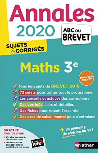 Annales 2020 : Maths 3e